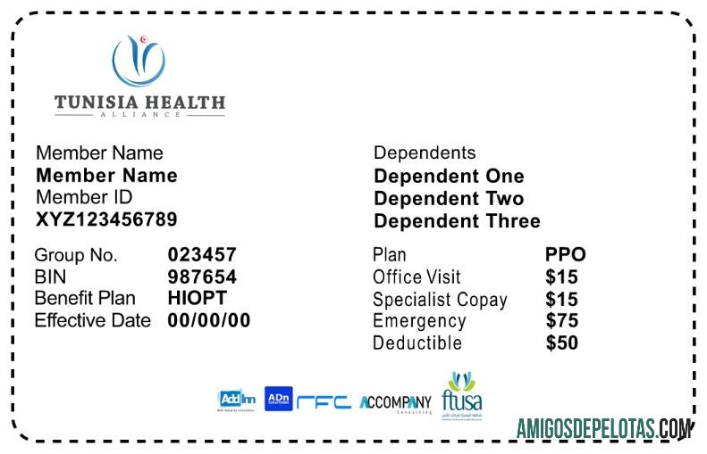 Cartão de seguro saúde da Tunísia baixar para verificação